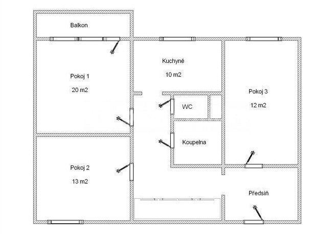 Prenájom bytu 3-izbový 70 m², Bzenecká, Brno, Jihomoravský kraj