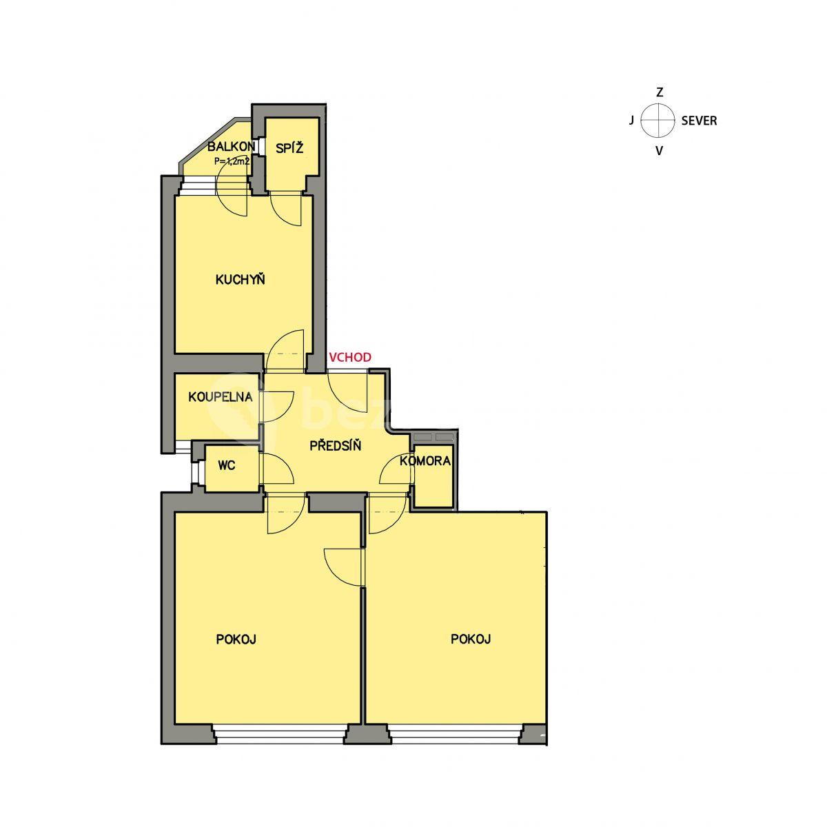 Prenájom bytu 2-izbový 73 m², Smetanovo nábřeží, Hradec Králové, Královéhradecký kraj