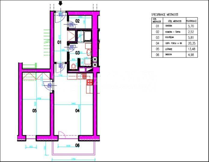 Prenájom bytu 2-izbový 52 m², Halasova, Jihlava, Kraj Vysočina