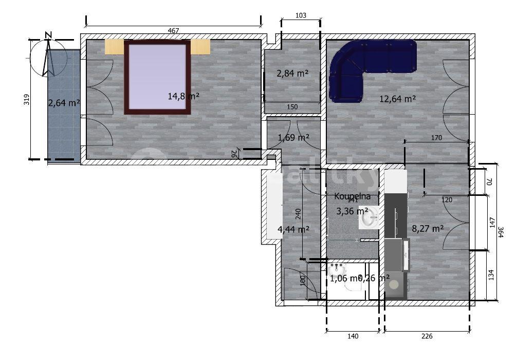 Prenájom bytu 2-izbový 54 m², Na Urbance, Roudnice nad Labem, Ústecký kraj