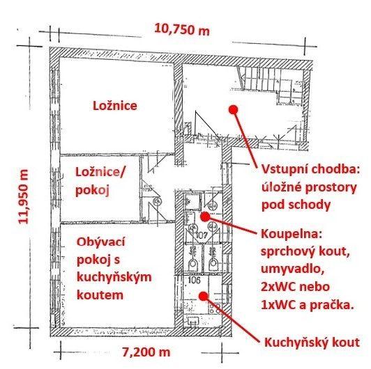 Prenájom bytu 3-izbový 80 m², Za Jalovým dvorem, Praha, Praha