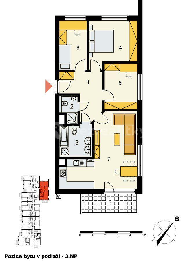 Prenájom bytu 4-izbový 85 m², Sicherova, Praha, Praha