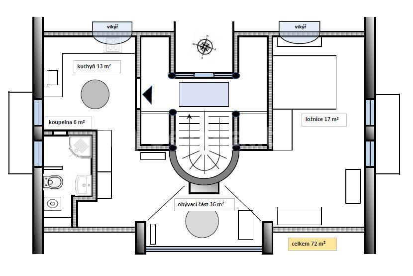 Prenájom bytu 2-izbový 72 m², Mezitraťová, Praha, Praha