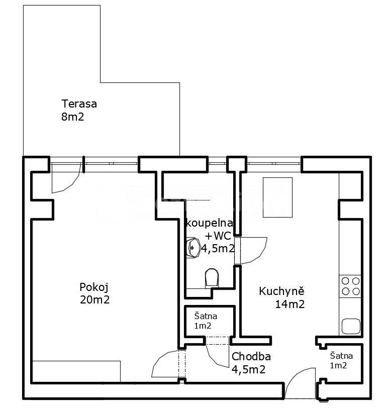 Prenájom bytu 1-izbový 53 m², Závodského, Brno, Jihomoravský kraj