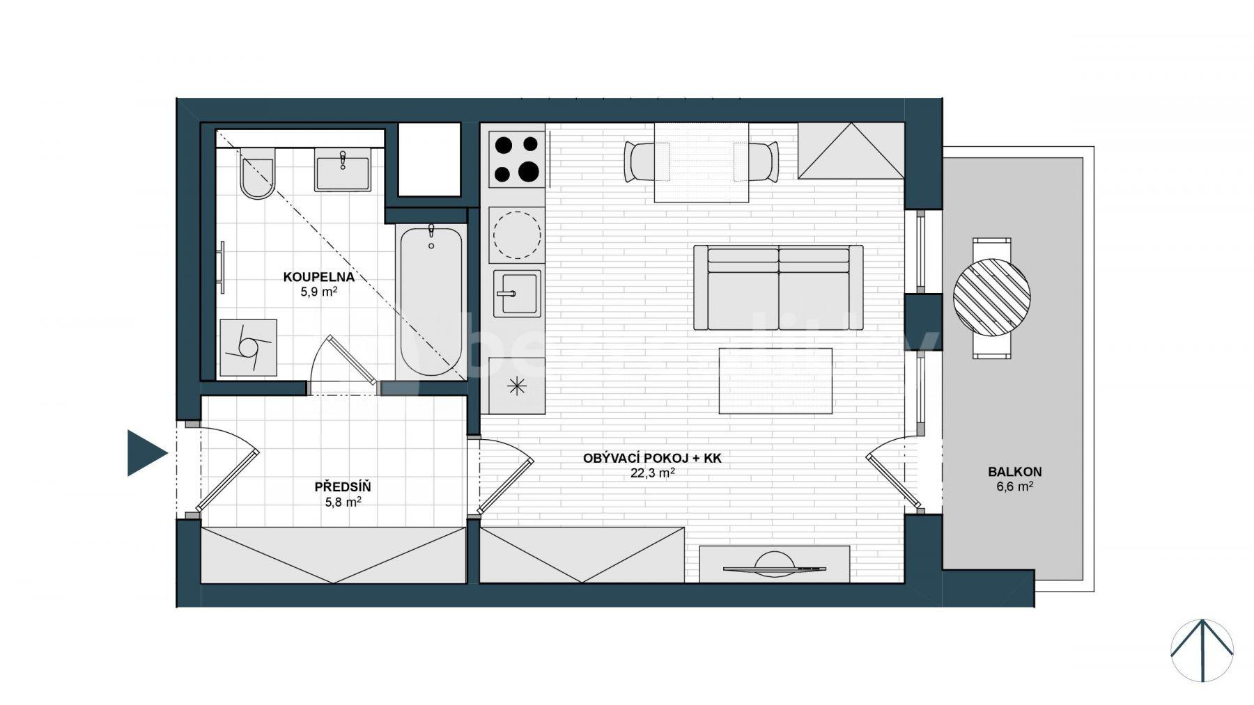 Prenájom bytu 1-izbový 36 m², Saarinenova, Praha, Praha