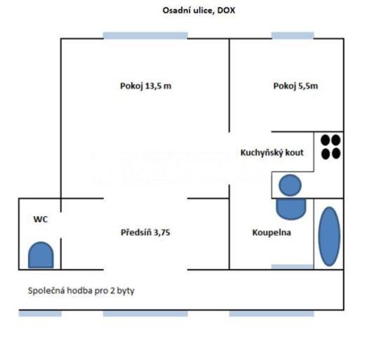 Prenájom bytu 2-izbový 31 m², Osadní, Praha, Praha