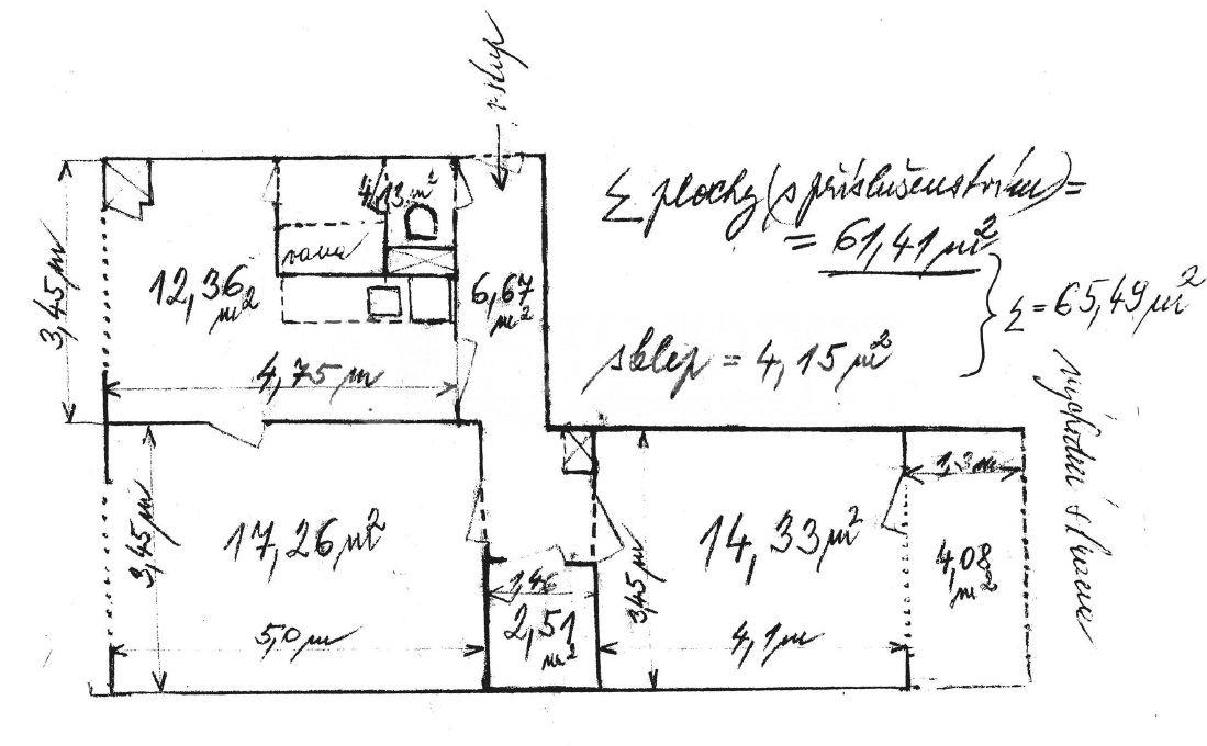 Prenájom bytu 2-izbový 65 m², Boskovická, Brno, Jihomoravský kraj