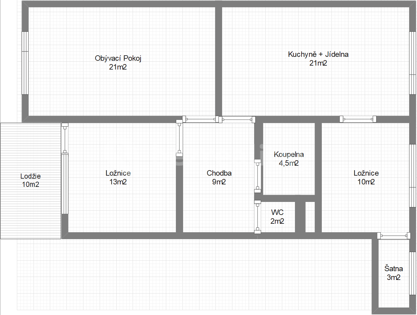 Prenájom bytu 4-izbový 94 m², U Kamýku, Praha, Praha