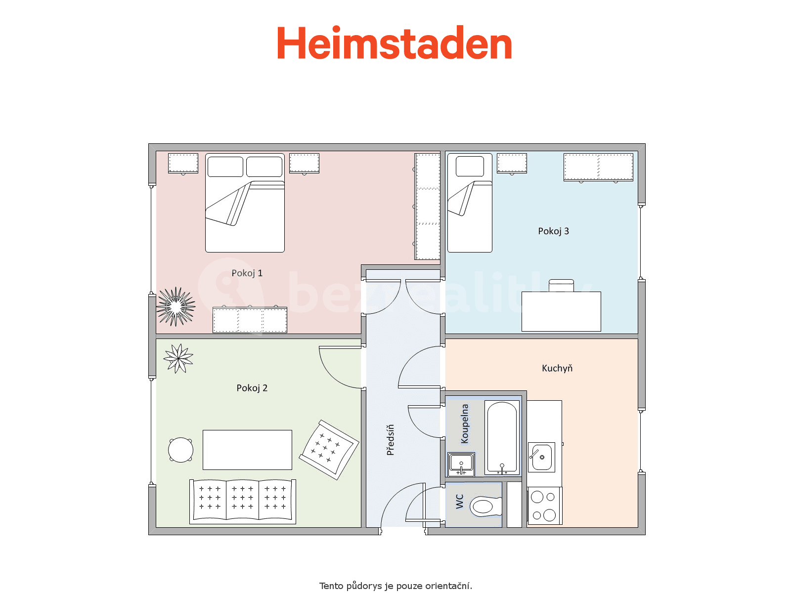 Prenájom bytu 3-izbový 73 m², Slovenská, Karviná, Moravskoslezský kraj