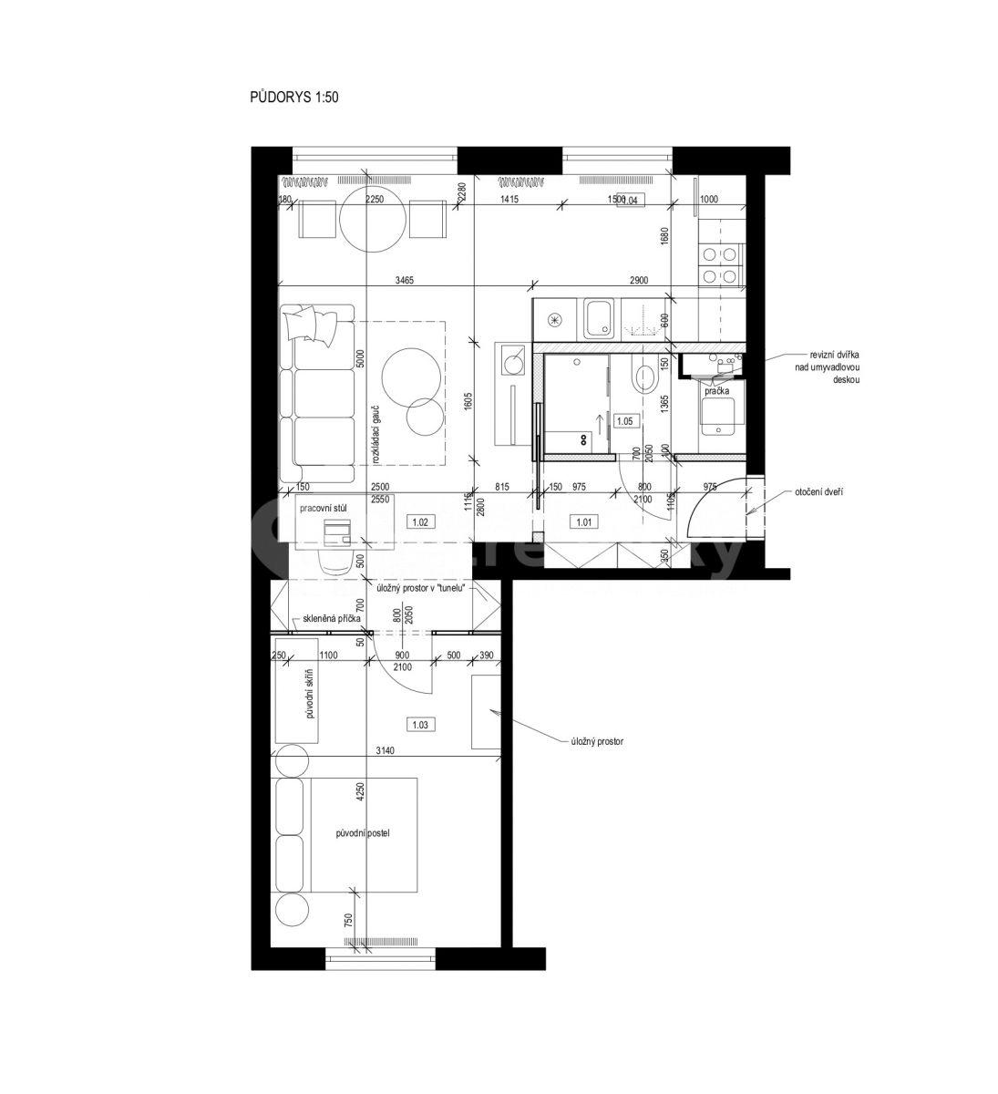 Prenájom bytu 2-izbový 53 m², Patočkova, Praha, Praha