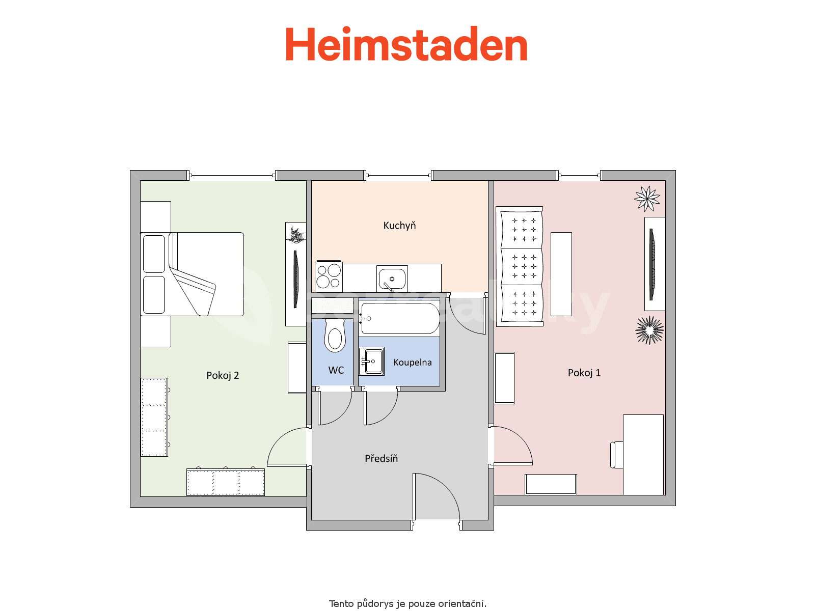 Prenájom bytu 2-izbový 52 m², Cihelní, Karviná, Moravskoslezský kraj