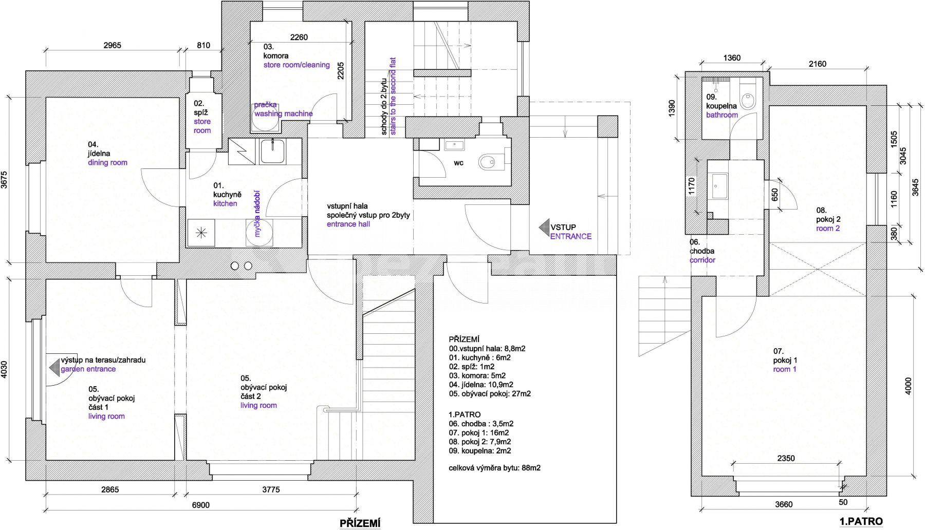 Prenájom bytu 4-izbový 88 m², Severozápadní Ⅴ, Praha, Praha