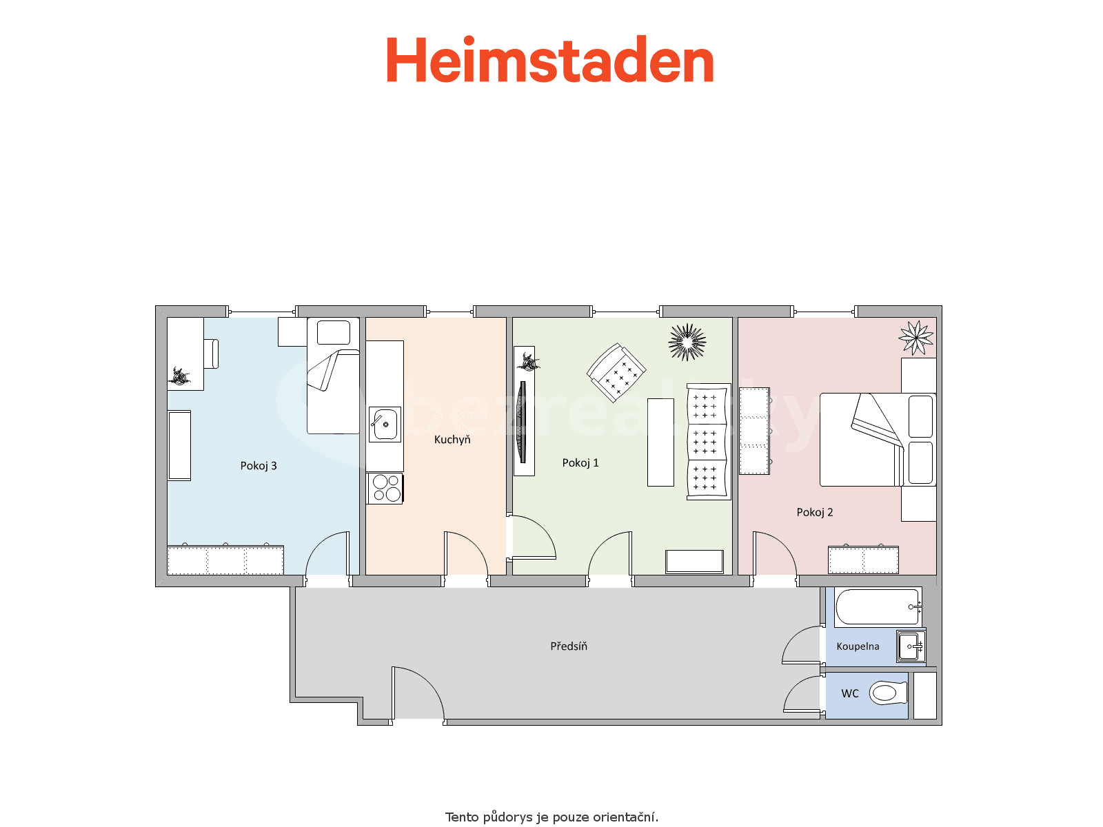 Prenájom bytu 3-izbový 79 m², nám. T. G. Masaryka, Havířov, Moravskoslezský kraj