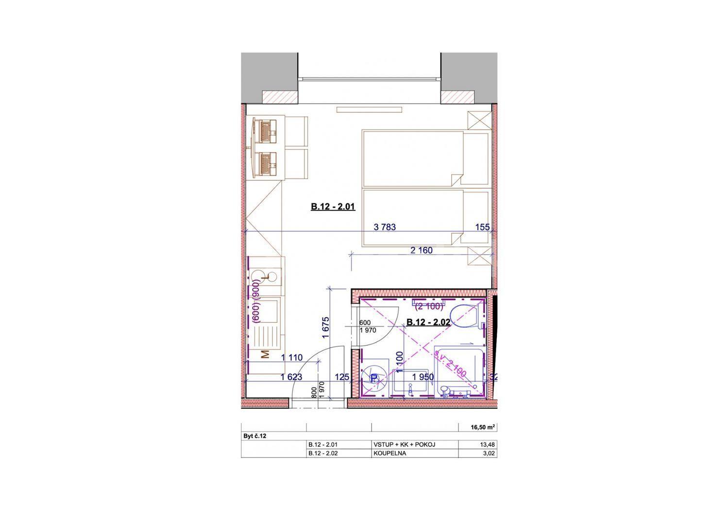 Prenájom bytu 1-izbový 16 m², Hybešova, Brno, Jihomoravský kraj