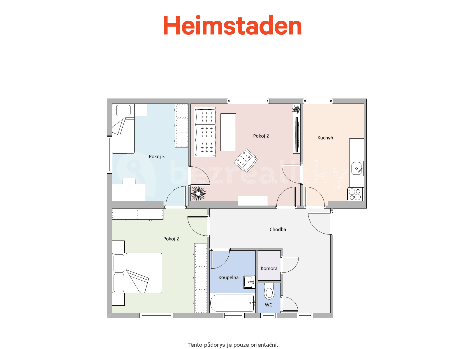 Prenájom bytu 3-izbový 70 m², Brožíkova, Karviná, Moravskoslezský kraj