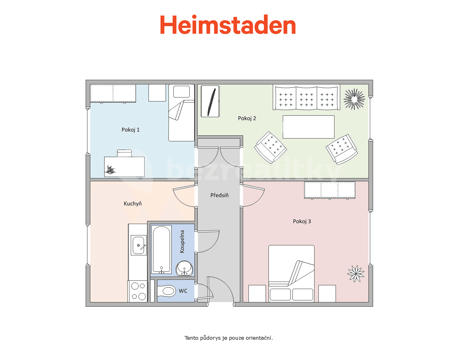 Prenájom bytu 3-izbový 72 m², Slovenská, Karviná, Moravskoslezský kraj