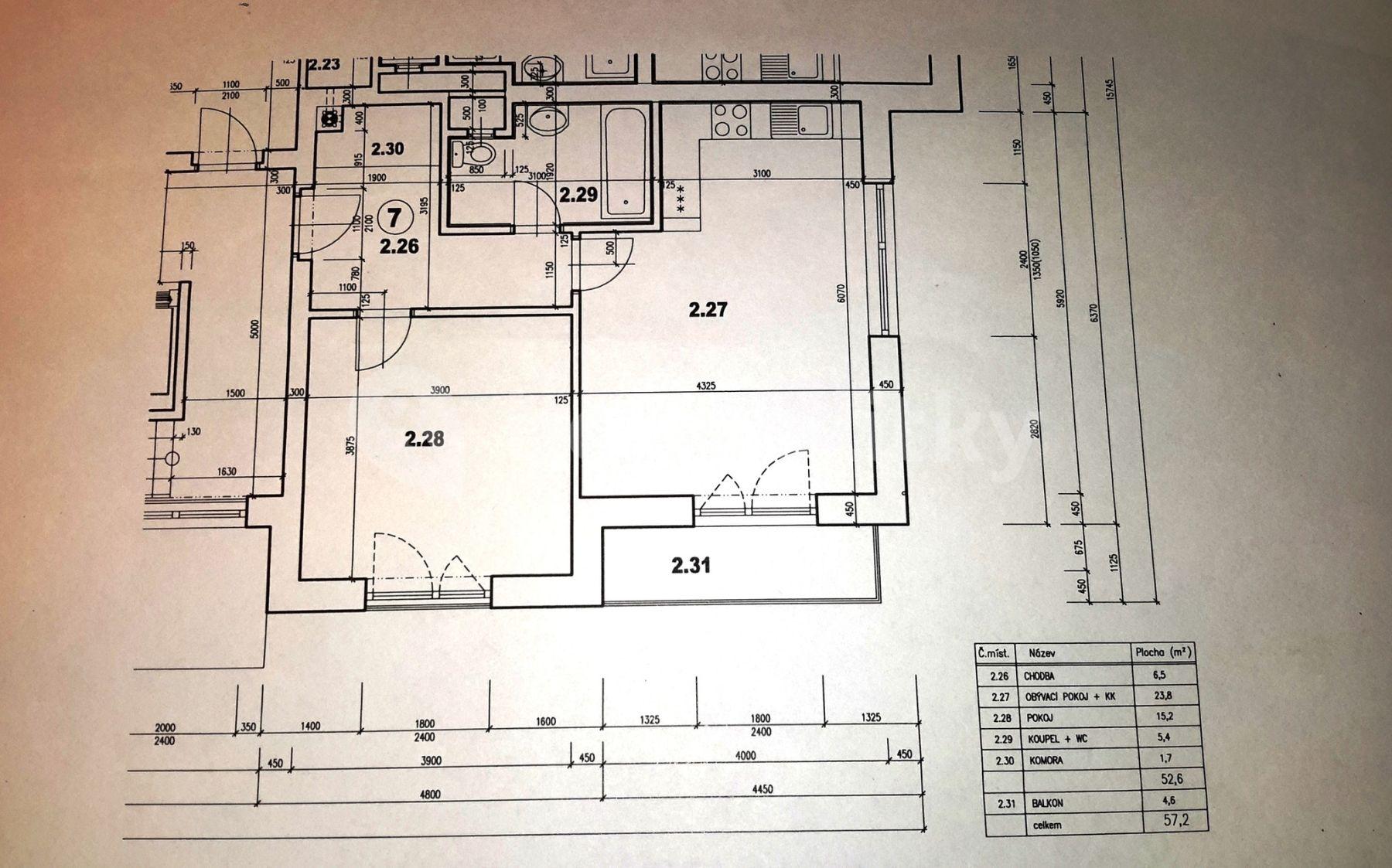 Prenájom bytu 2-izbový 53 m², Za Kaštany, Plzeň, Plzeňský kraj