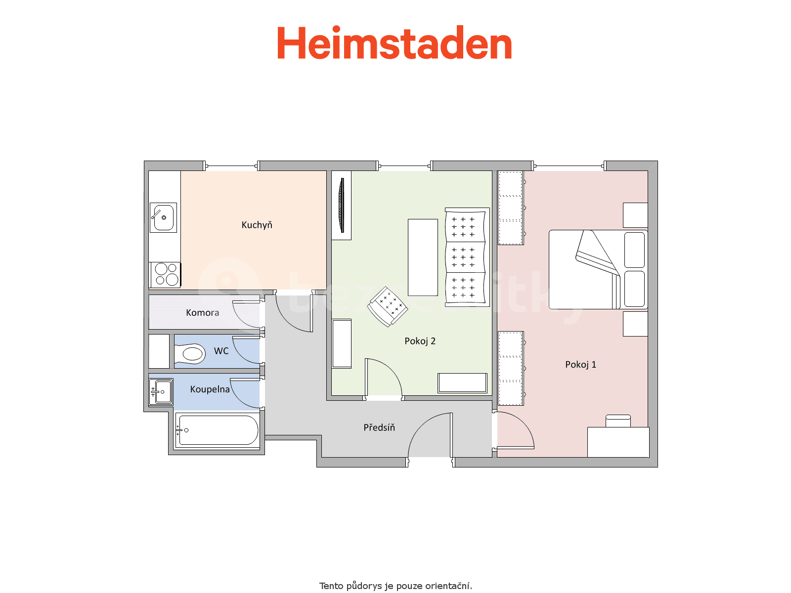 Prenájom bytu 2-izbový 54 m², Jurkovičova, Karviná, Moravskoslezský kraj