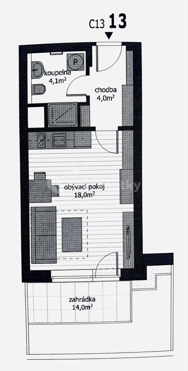 Prenájom bytu 1-izbový 29 m², Armádní, Milovice, Středočeský kraj