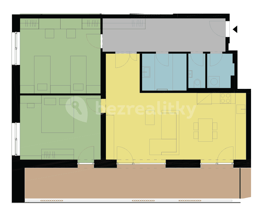 Prenájom bytu 3-izbový 97 m², Kaliberové, Praha, Praha