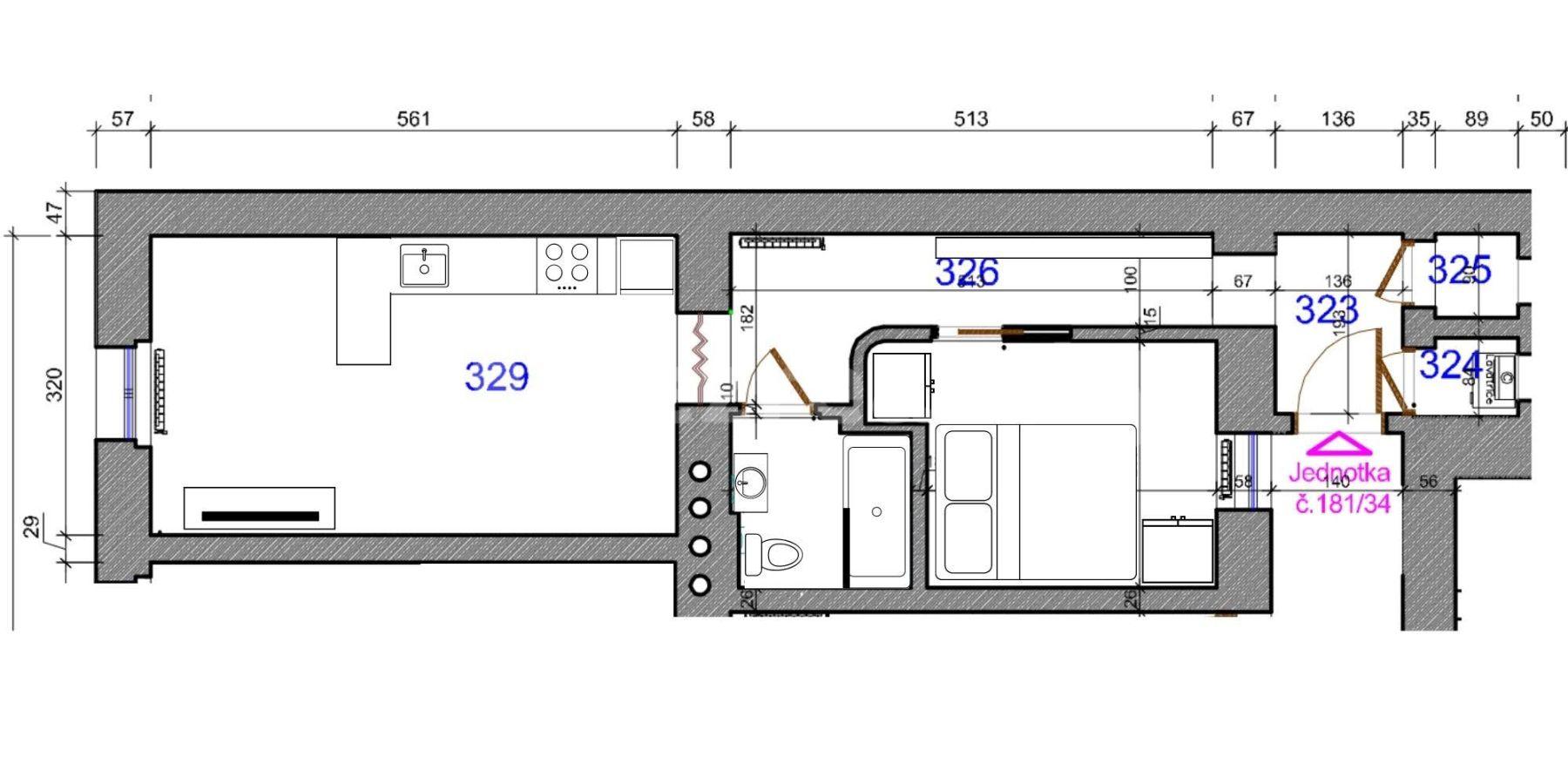 Prenájom bytu 2-izbový 43 m², Mečislavova, Praha, Praha