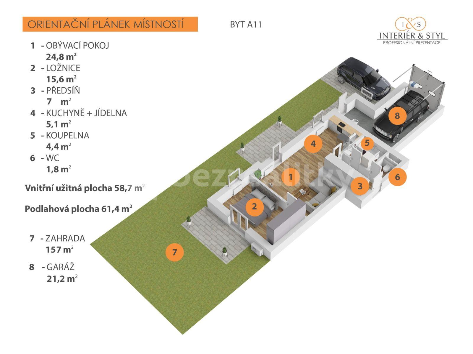 Prenájom bytu 2-izbový 61 m², U Slaviborského dvora, Praha, Praha