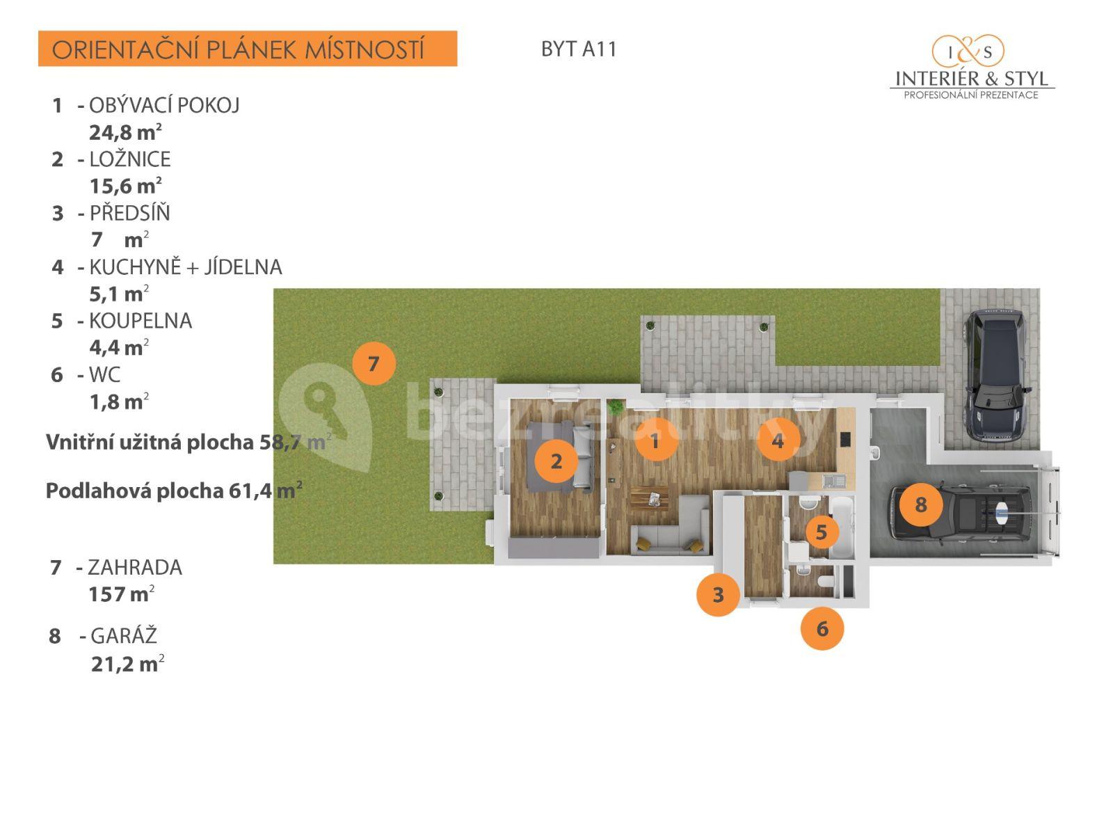 Prenájom bytu 2-izbový 61 m², U Slaviborského dvora, Praha, Praha