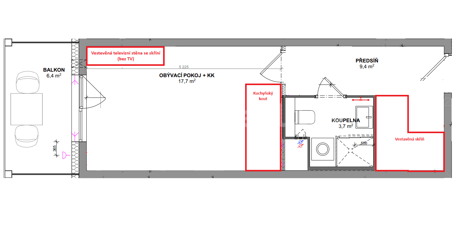 Prenájom bytu 1-izbový 32 m², Milánská, Praha, Praha