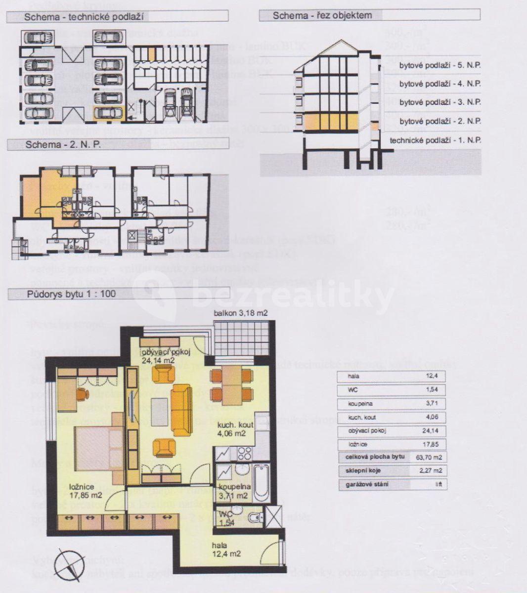 Prenájom bytu 2-izbový 67 m², V Zahradách, Praha, Praha