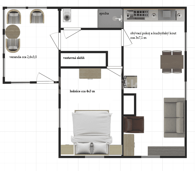 Predaj rekreačného objektu 60 m², pozemek 396 m², Kařez, Plzeňský kraj