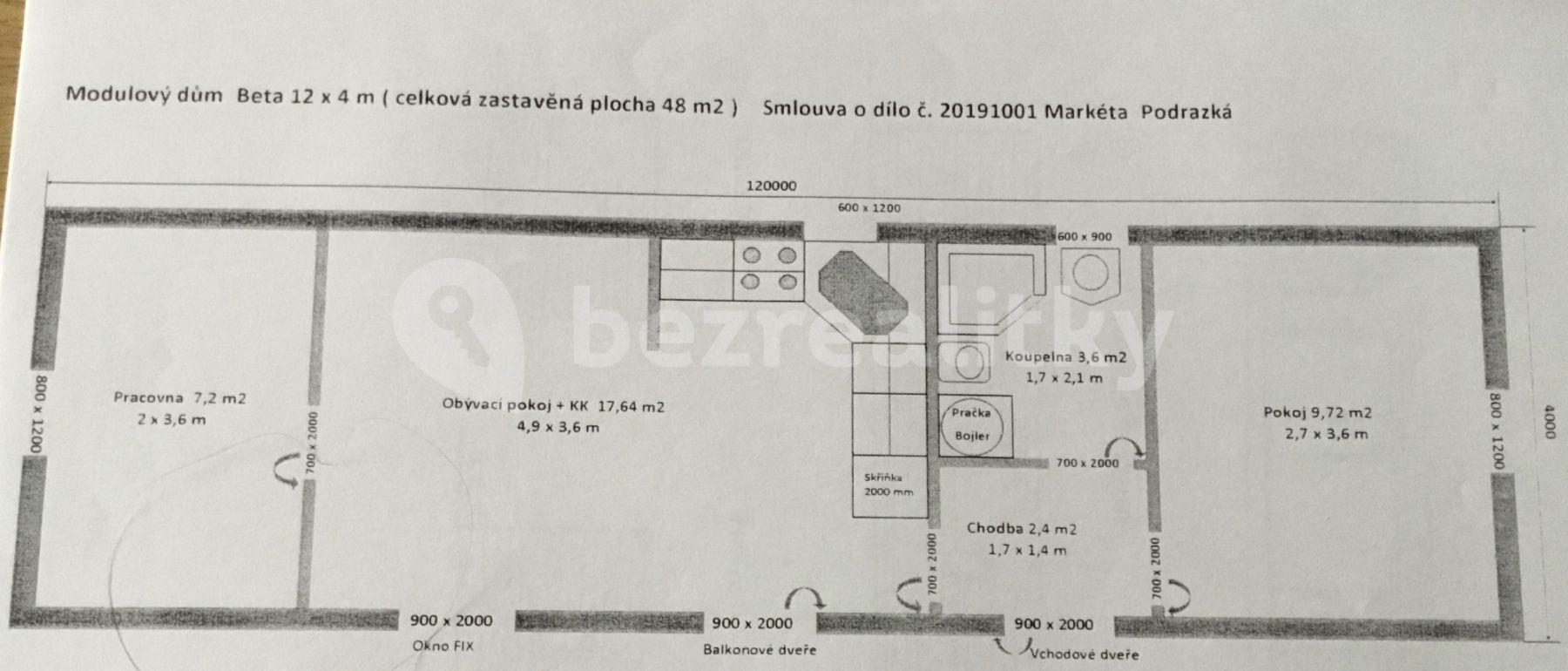 Prenájom bytu 3-izbový 48 m², V Cestách, Šestajovice, Středočeský kraj