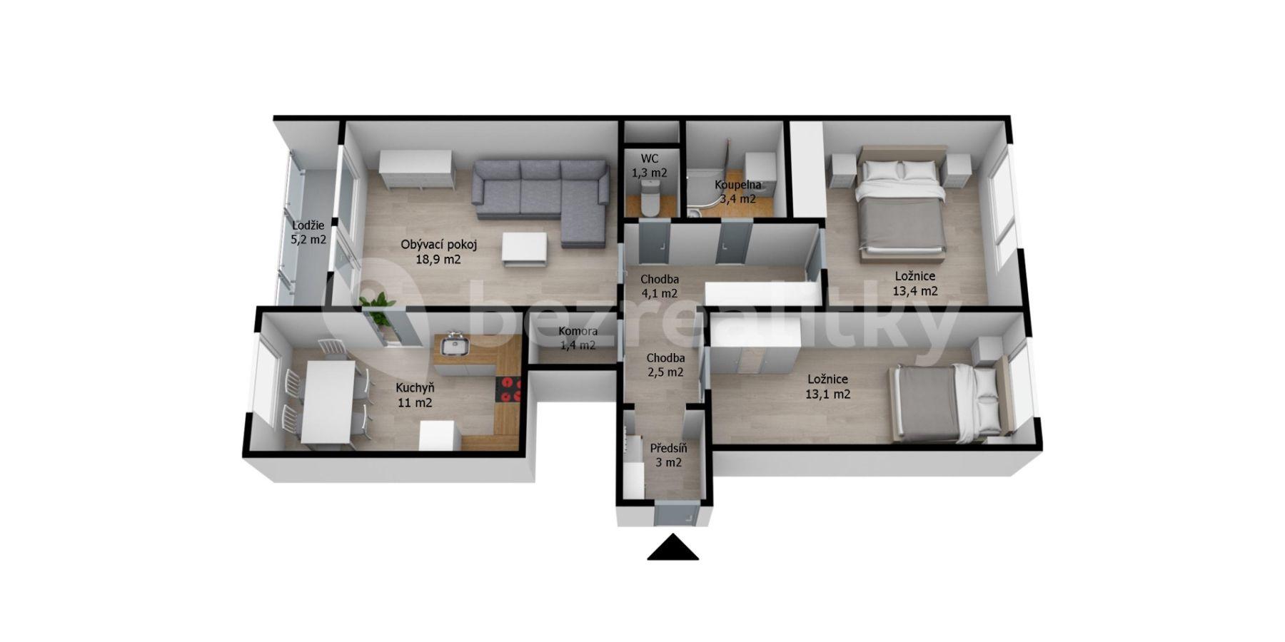 Predaj bytu 3-izbový 78 m², Bachova, Praha, Praha