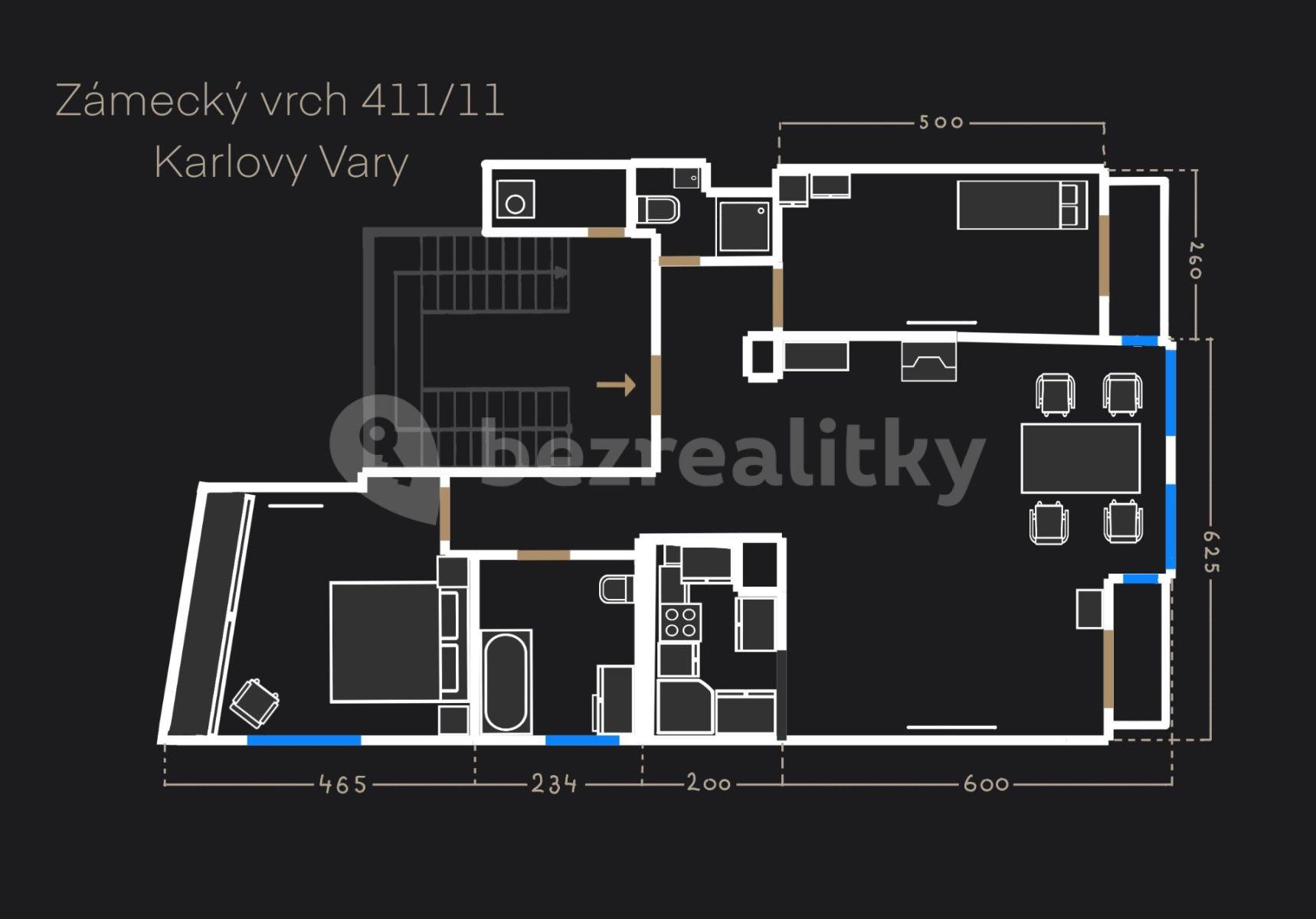 Predaj bytu 3-izbový 100 m², Zámecký vrch, Karlovy Vary, Karlovarský kraj