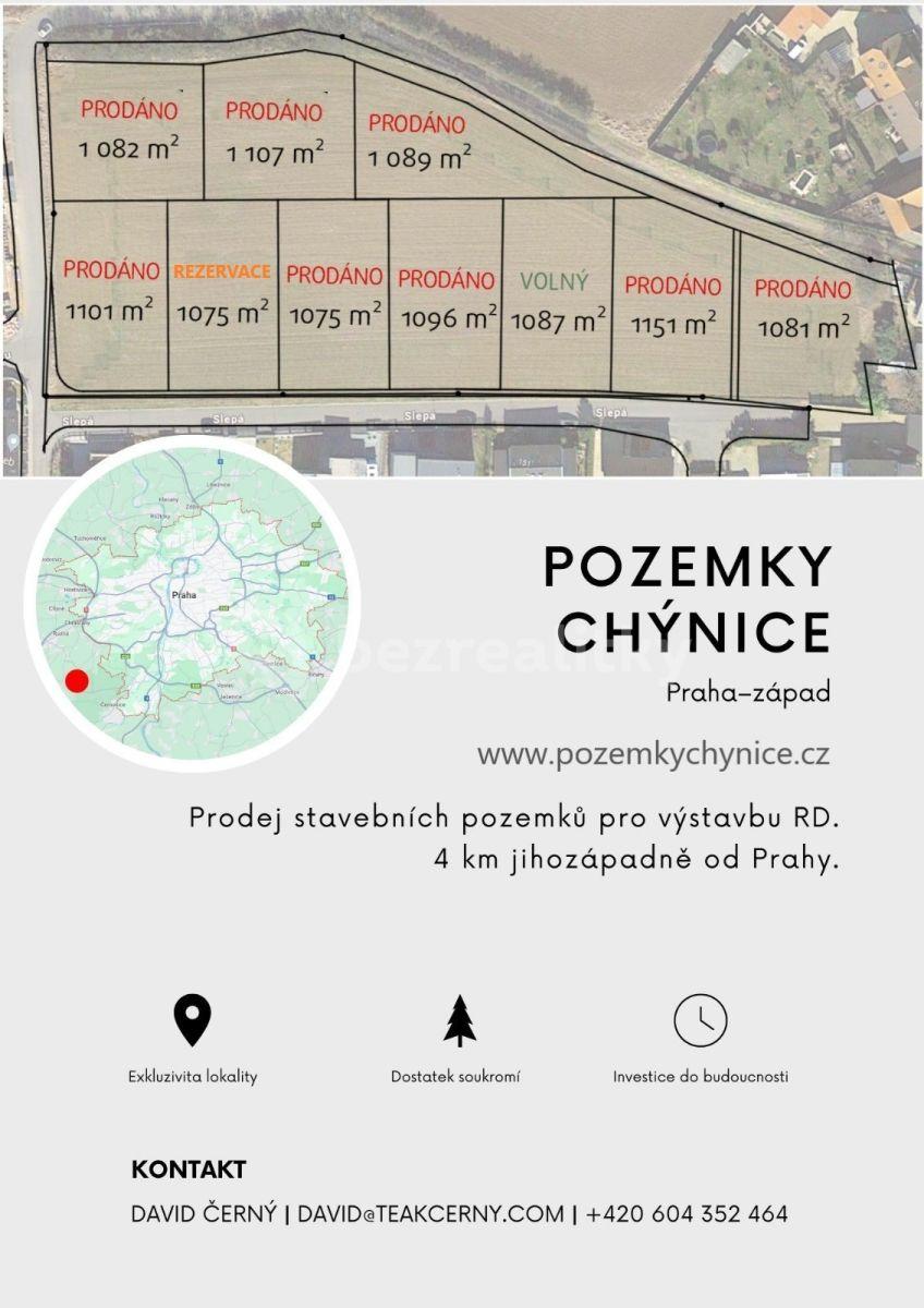 Predaj pozemku 1.087 m², Chýnice, Středočeský kraj