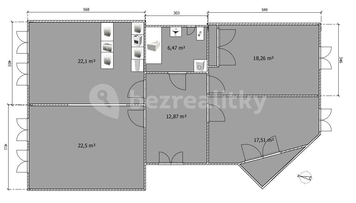 Prenájom bytu 3-izbový 105 m², Polská, Praha, Praha