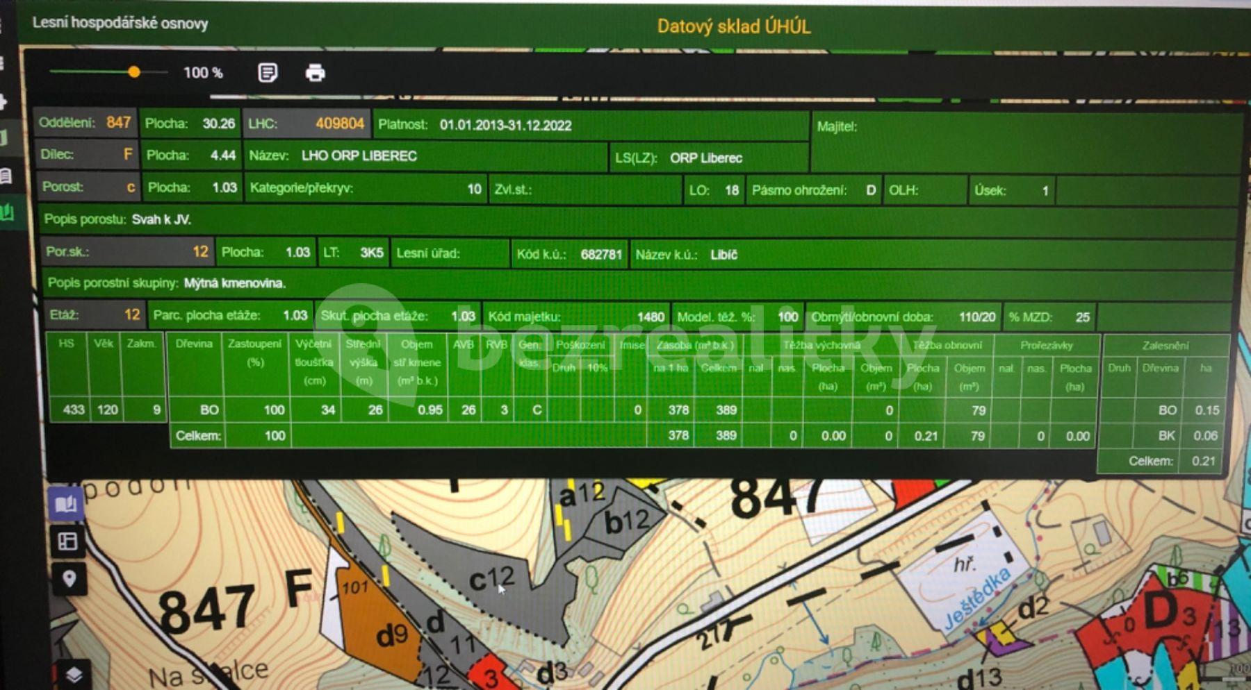 Predaj pozemku 10.268 m², Český Dub, Liberecký kraj