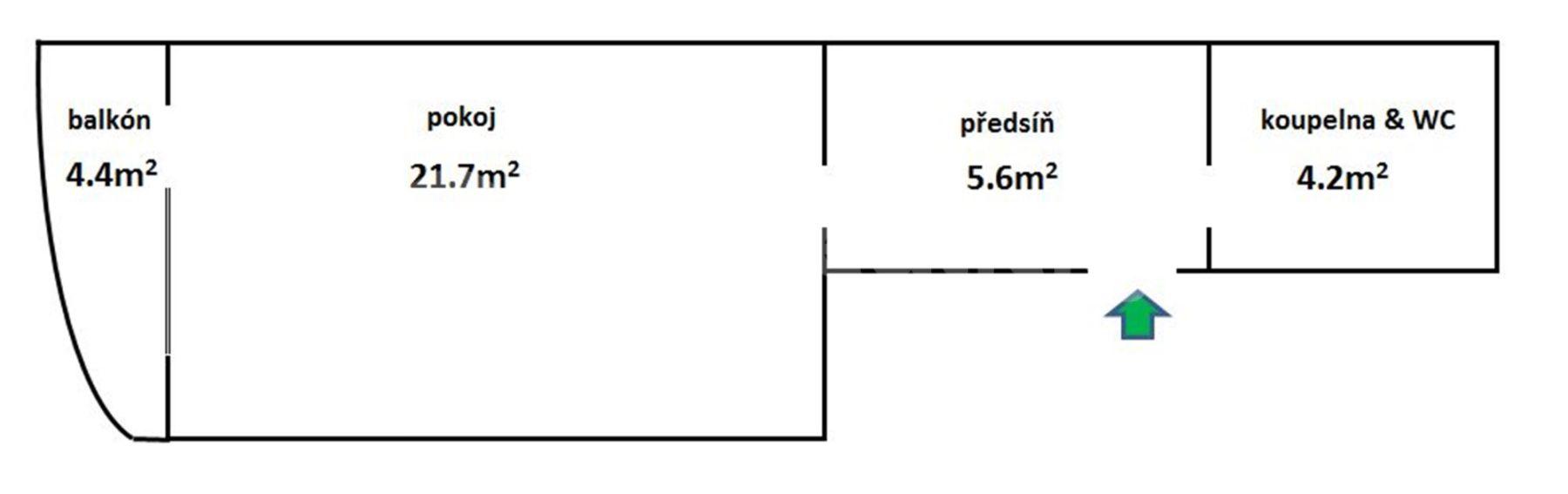 Prenájom bytu 1-izbový 36 m², nábřeží Závodu míru, Pardubice, Pardubický kraj