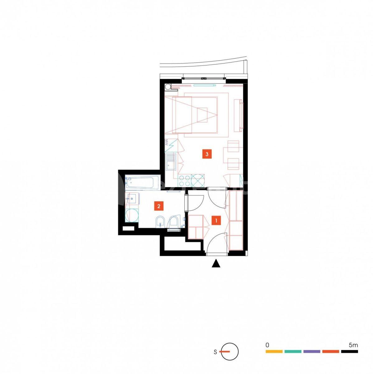 Prenájom bytu 1-izbový 29 m², Mukařovského, Praha, Praha