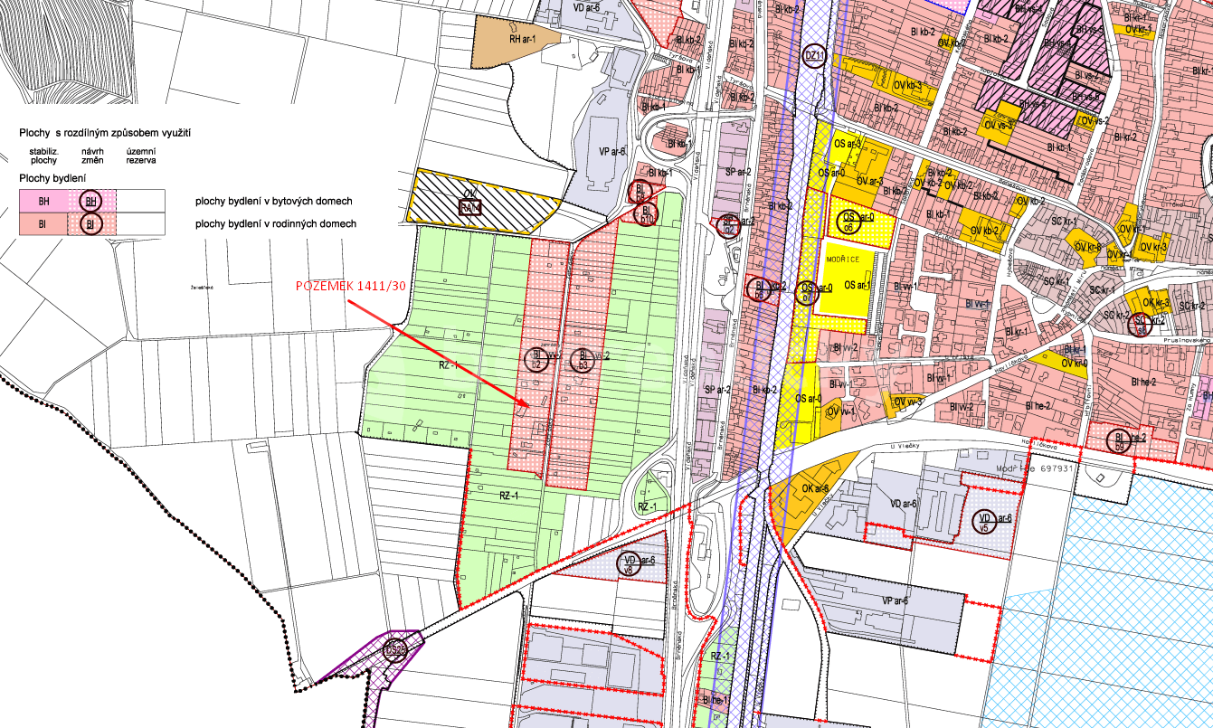 Predaj pozemku 894 m², Modřice, Jihomoravský kraj