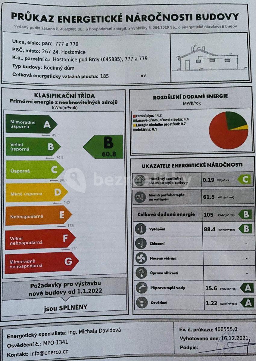 Predaj domu 160 m², pozemek 1.605 m², Bezdědická, Hostomice, Středočeský kraj