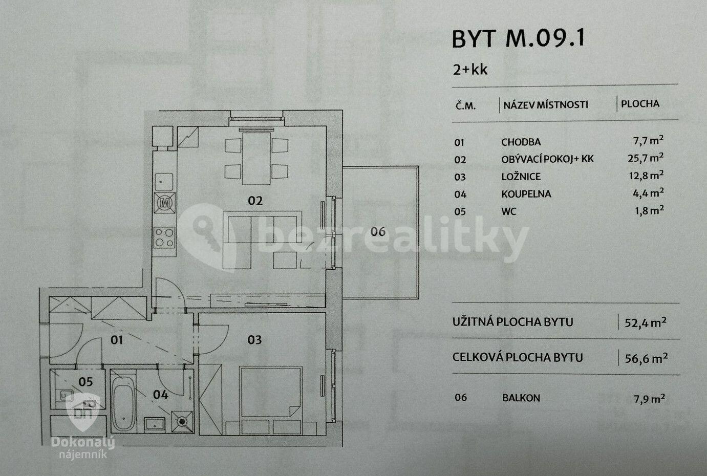 Prenájom bytu 2-izbový 57 m², Malkovského, Praha, Praha