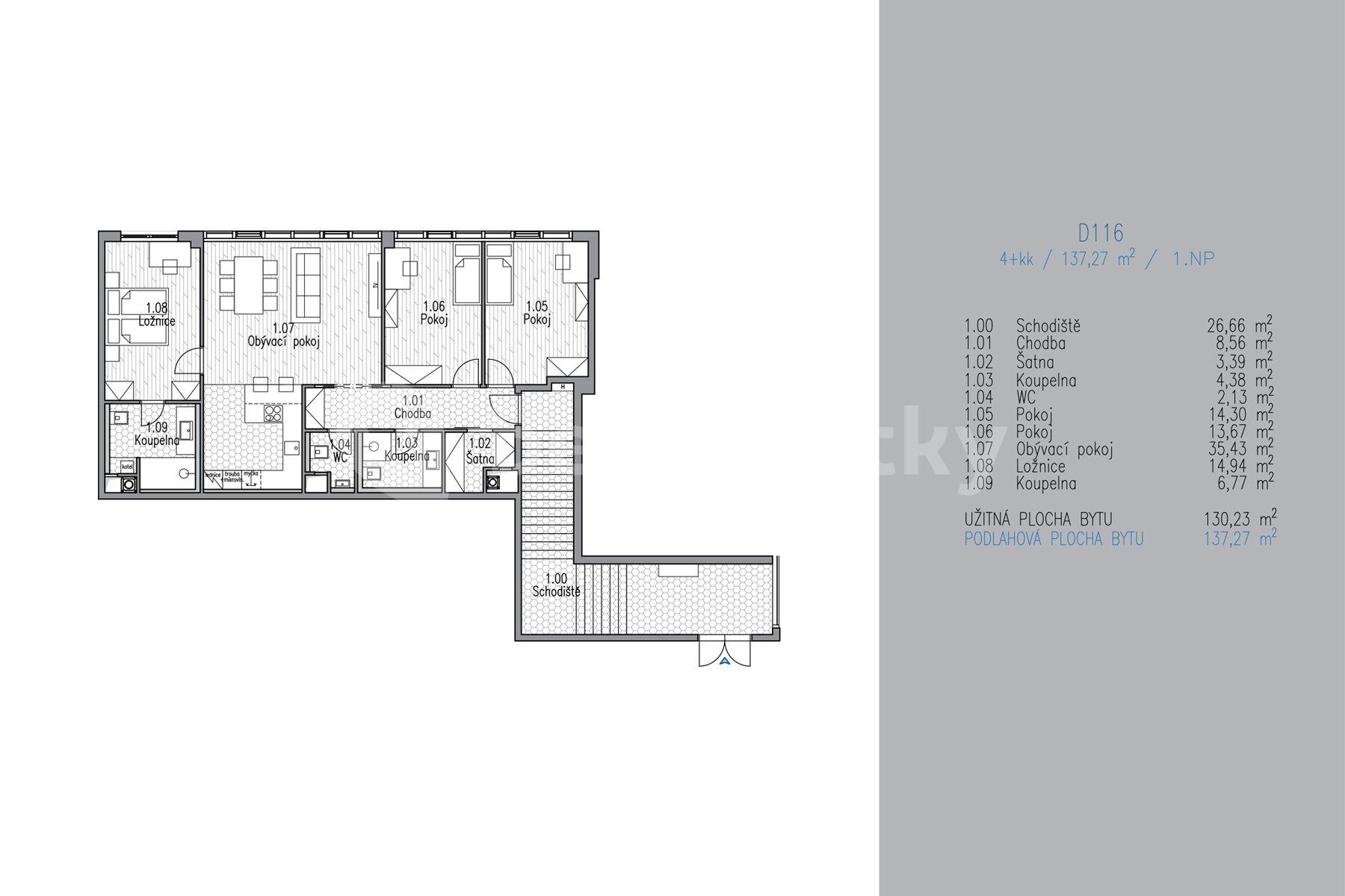 Predaj bytu 4-izbový 130 m², Högerova, Praha, Praha