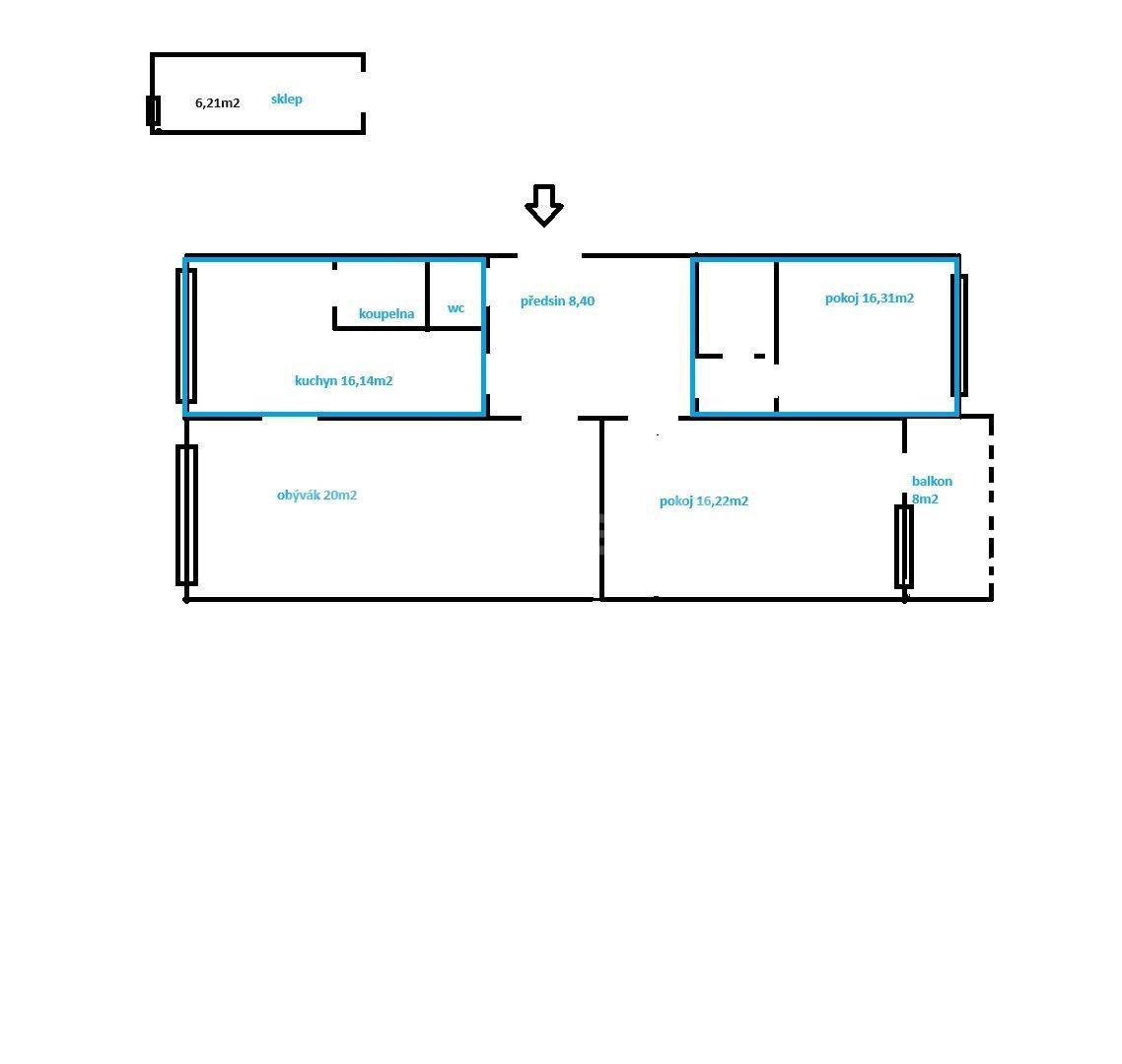 Predaj bytu 3-izbový 91 m², Ečerova, Brno, Jihomoravský kraj