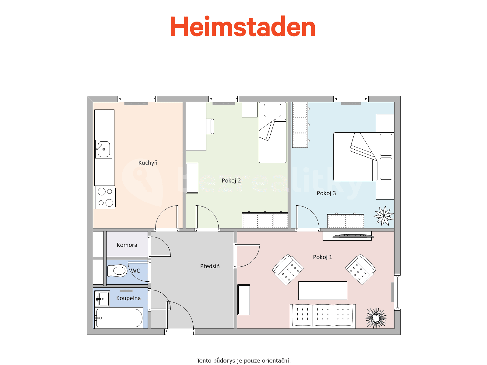 Prenájom bytu 3-izbový 64 m², Studentská, Karviná, Moravskoslezský kraj