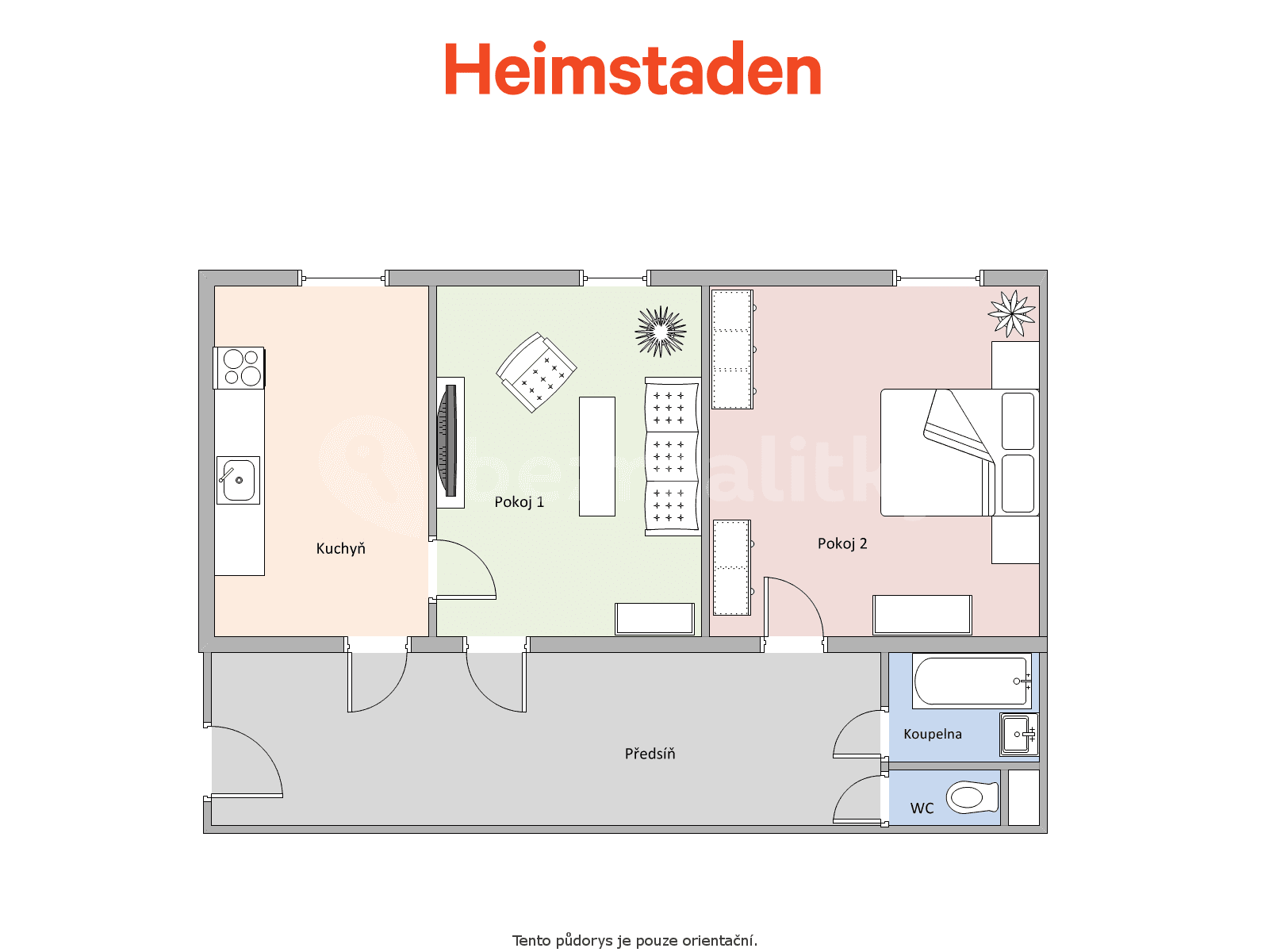 Prenájom bytu 2-izbový 58 m², 1. máje, Hlučín, Moravskoslezský kraj