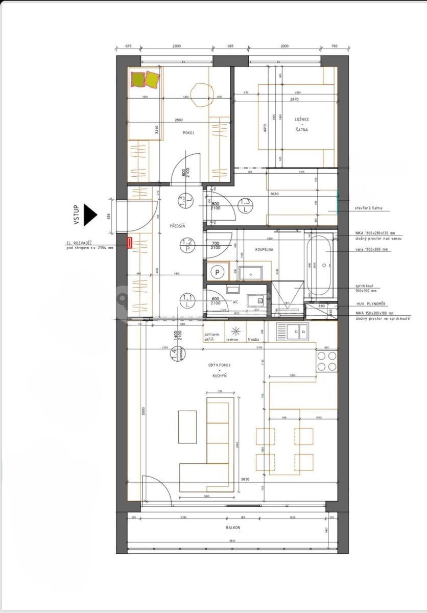 Predaj bytu 3-izbový 77 m², Novodvorská, Praha, Praha