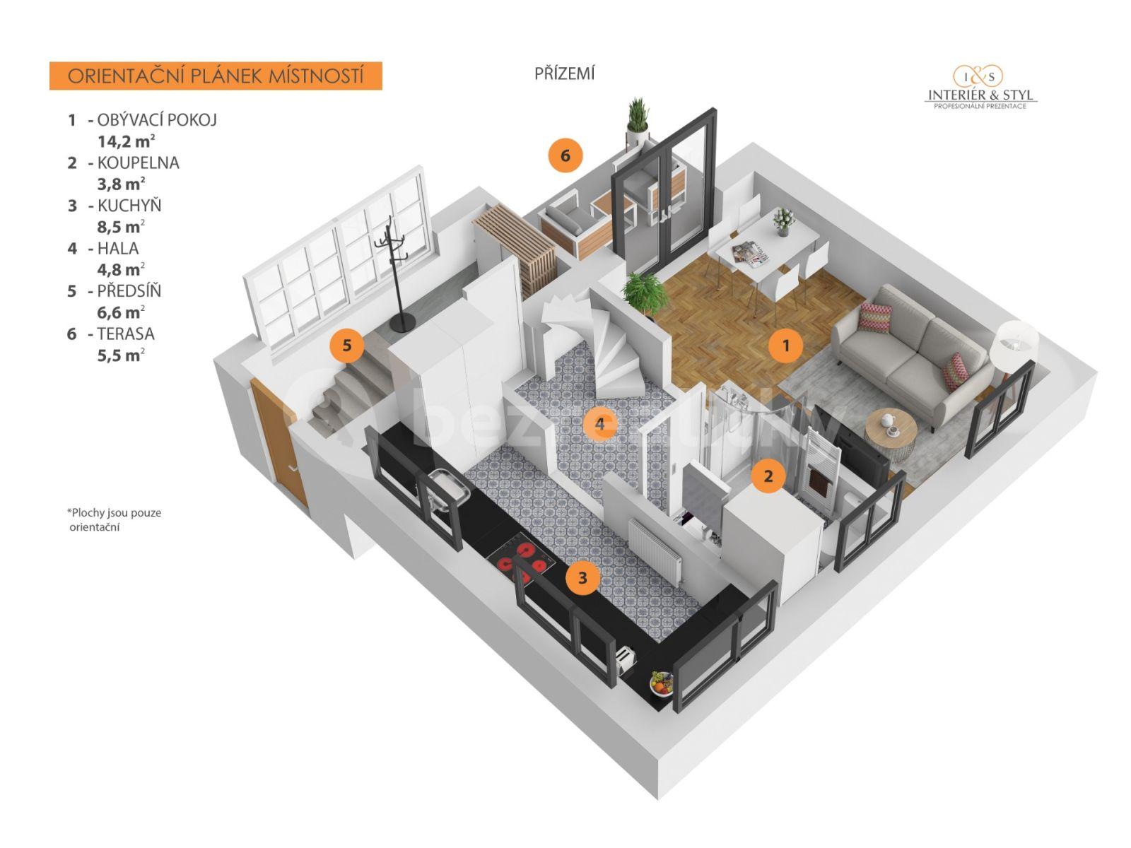 Predaj rekreačného objektu 73 m², pozemek 2.684 m², K Březině, Hrusice, Středočeský kraj