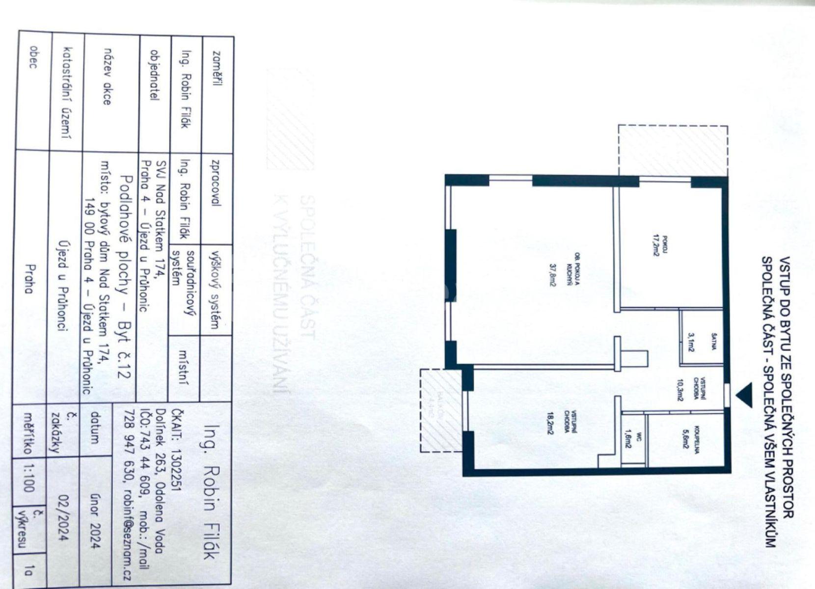 Predaj bytu 3-izbový 106 m², Nad Statkem, Praha, Praha