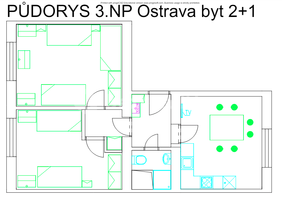 Prenájom bytu 2-izbový 60 m², 28. října, Ostrava, Moravskoslezský kraj