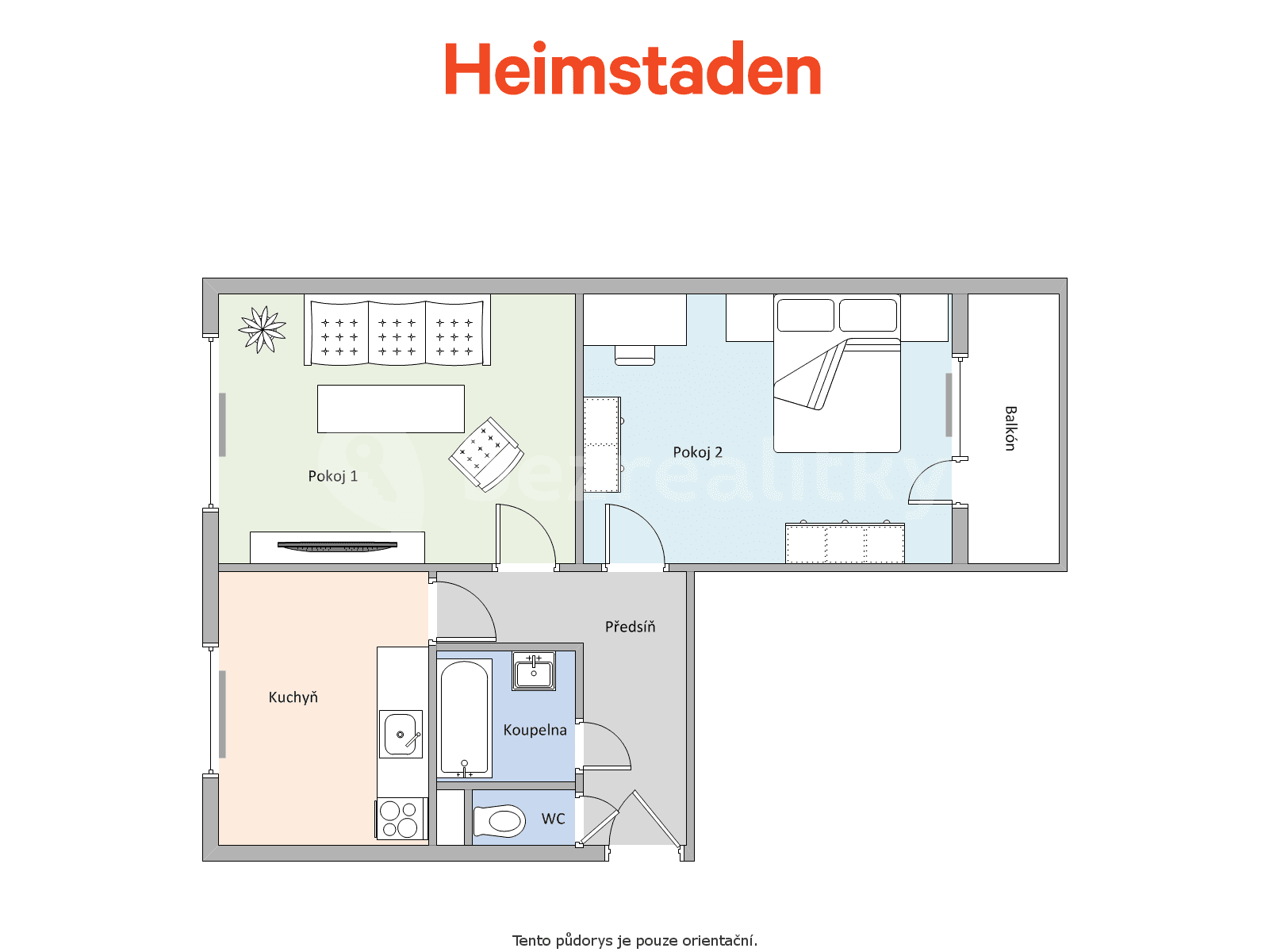 Prenájom bytu 2-izbový 52 m², Kořenského, Karviná, Moravskoslezský kraj